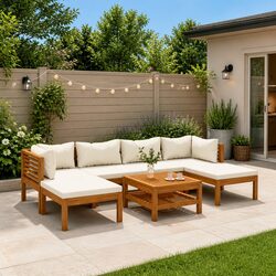 Practical 7 Piece Garden Lounge Set with Coffee Table