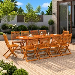Practical 11-Piece Outdoor Dining Set for Entertaining