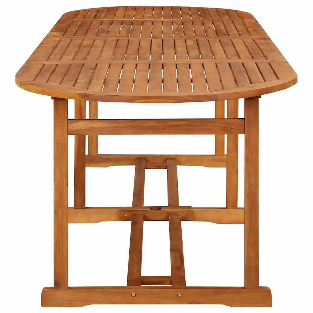 Garden Dining Set Solid Acacia Wood 11 Piece Outdoor Patio Furniture Brown