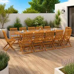 Ideal 13-Piece Garden Dining Set for Family Gatherings
