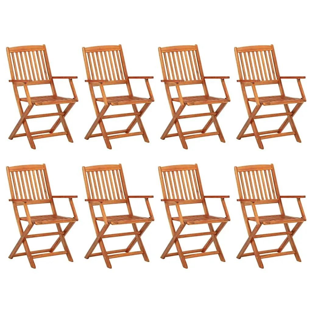 Garden Dining Set 9 Piece Outdoor Patio Table Chairs Brown Wood Furniture