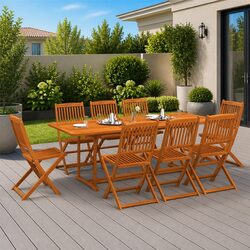 Practical 9 Piece Outdoor Dining Set for Patios