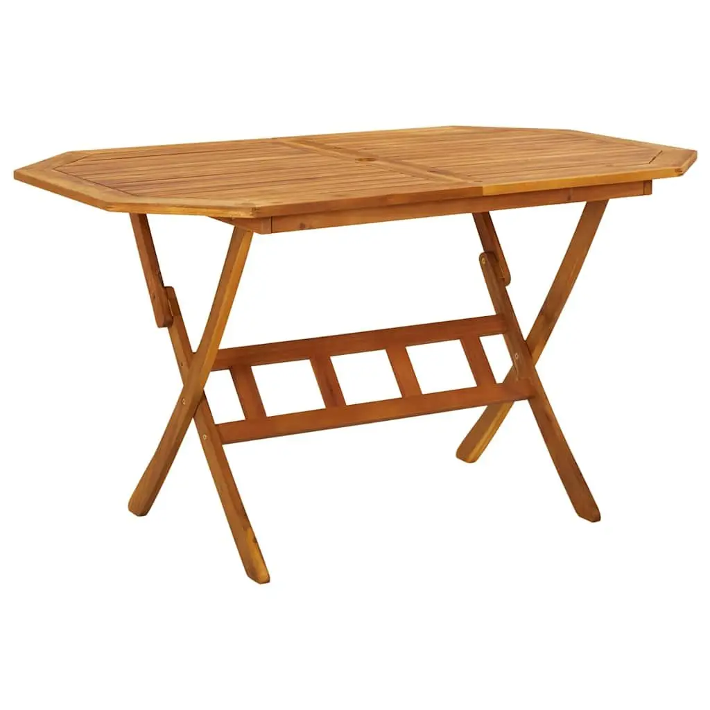 5 Piece Garden Dining Set Solid Acacia Wood Brown Outdoor Patio Furniture