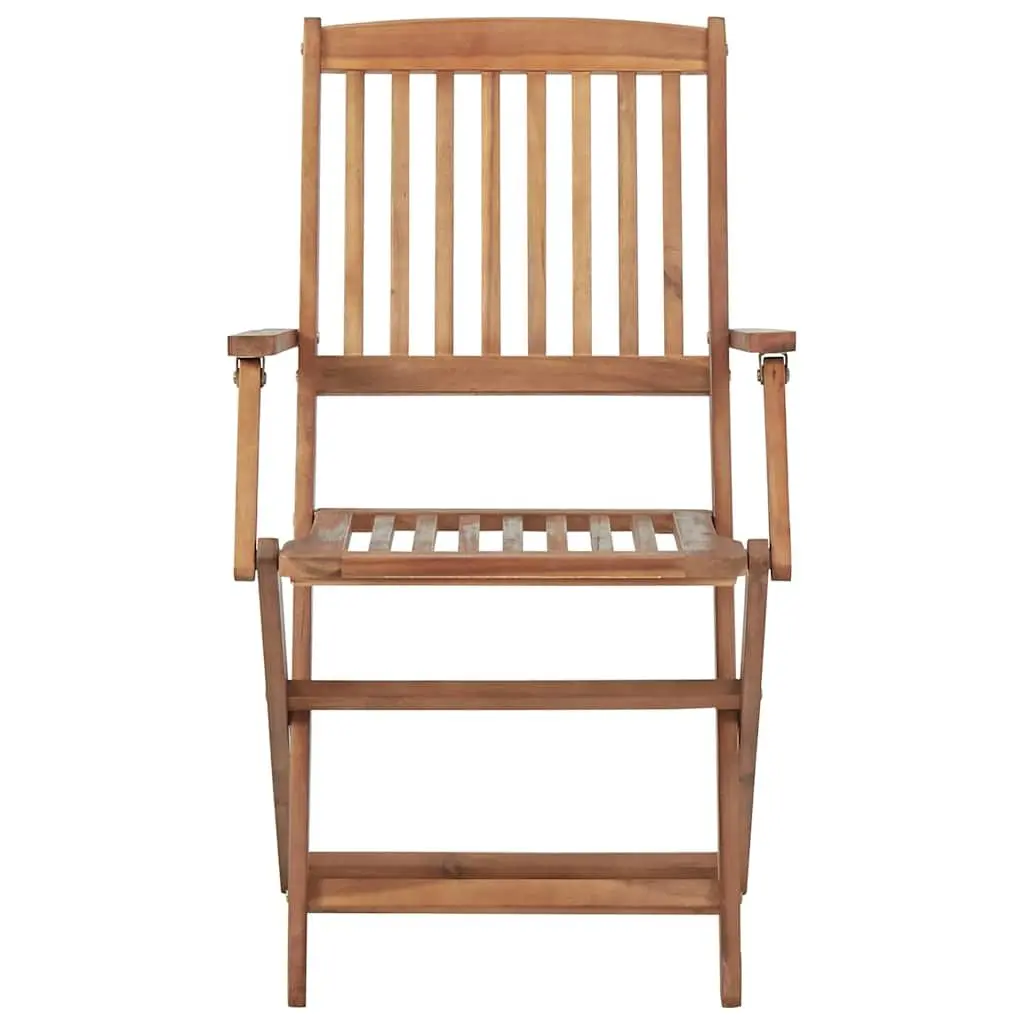 5 Piece Garden Dining Set Solid Acacia Wood Brown Outdoor Patio Furniture