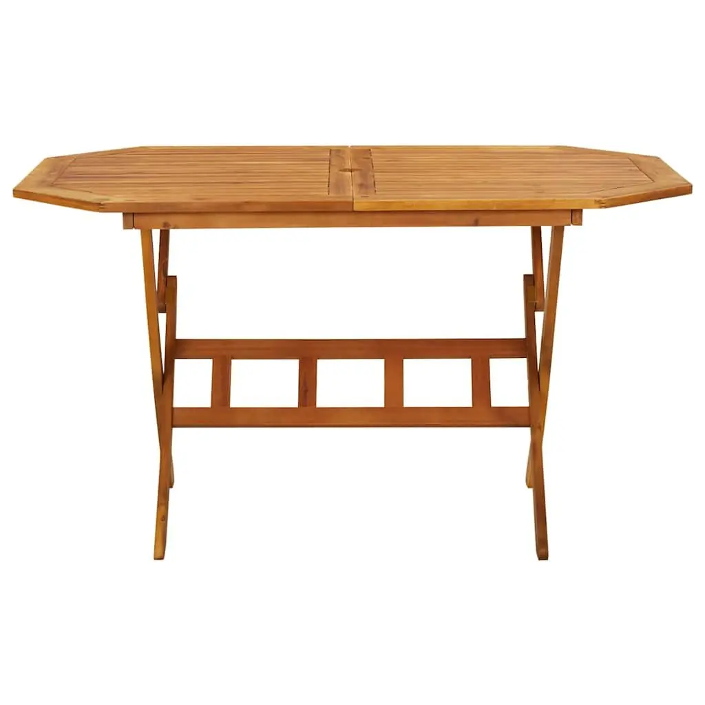 7 Piece Outdoor Garden Dining Set Solid Acacia Wood Brown Foldable Compact
