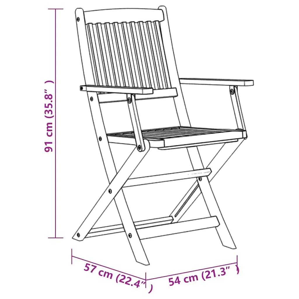 7 Piece Outdoor Garden Dining Set Solid Acacia Wood Brown Foldable Compact