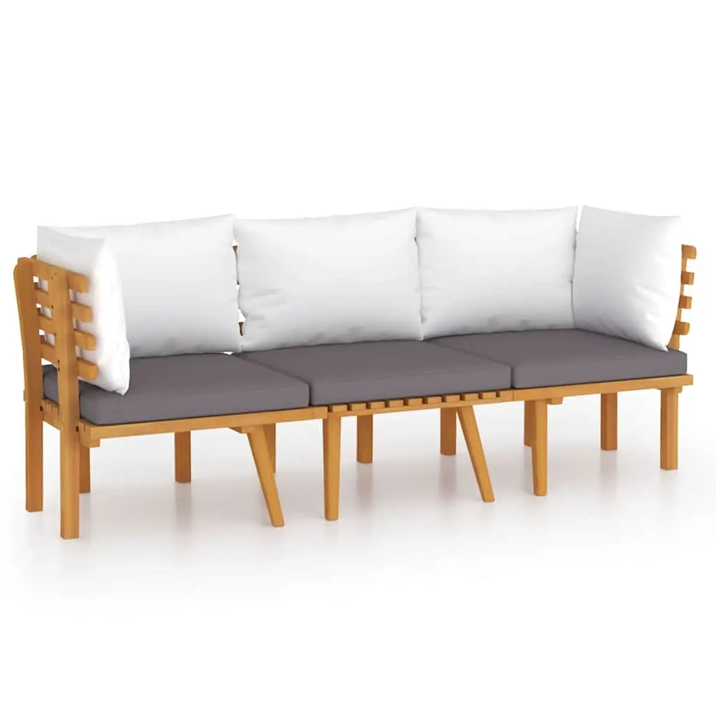 3 Piece Garden Lounge Set Solid Wood Acacia Brown