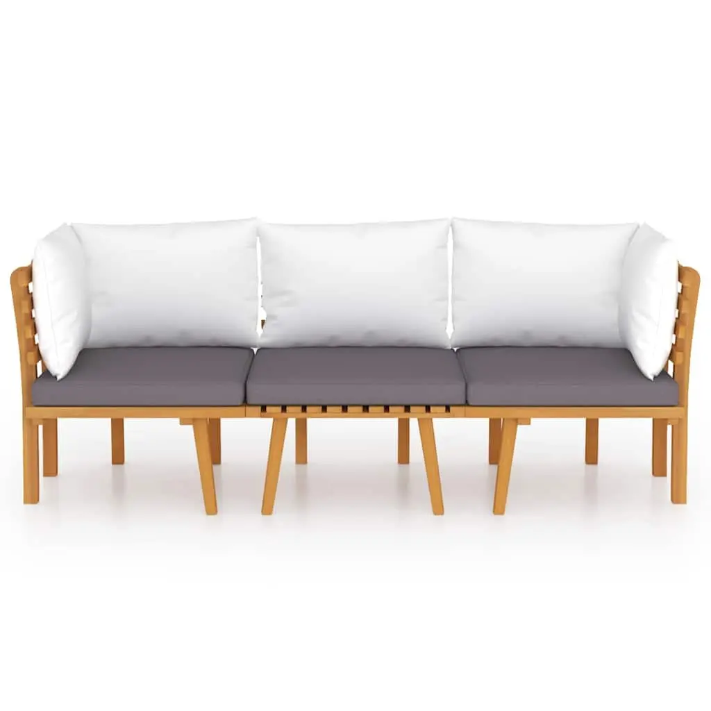 3 Piece Garden Lounge Set Solid Wood Acacia Brown