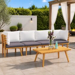 Versatile 4-Piece Brown Lounge Set for Your Outdoor Space