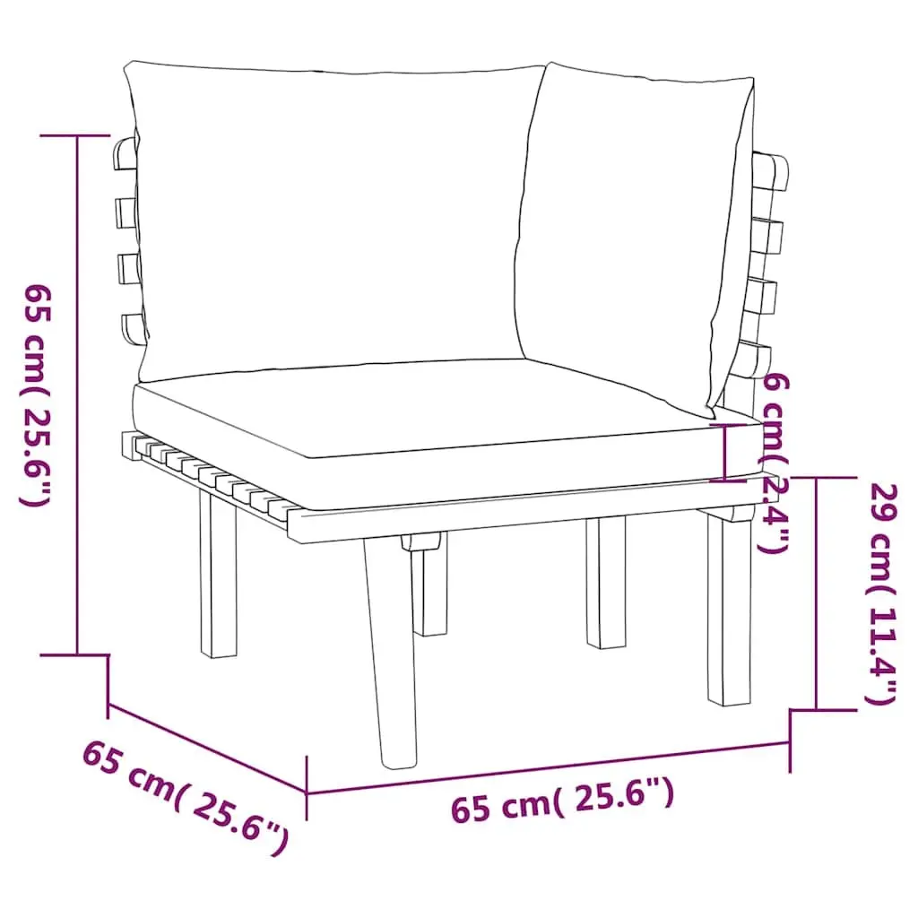 Garden Lounge Set Solid Wood 4 Piece Brown Outdoor Patio Furniture with Cushions
