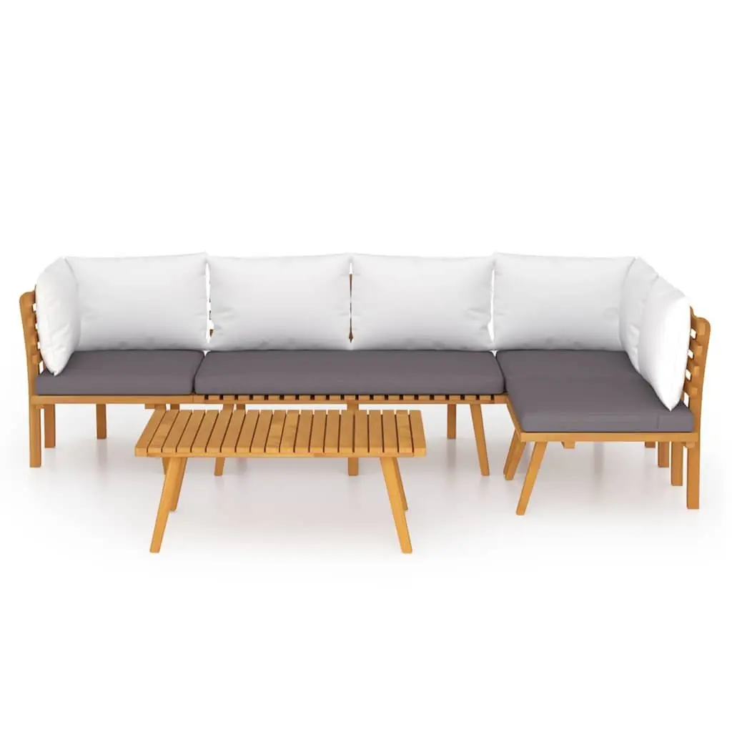 5 Piece Garden Lounge Set Solid Acacia Wood Outdoor Furniture Brown