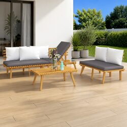 Outdoor Lounge Set - 3 Pieces of Solid Acacia