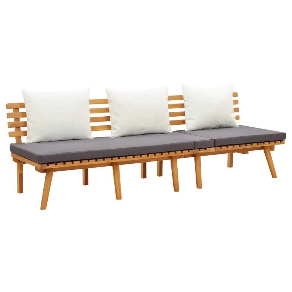 3 Piece Garden Lounge Set Solid Acacia Wood Brown with Cushions