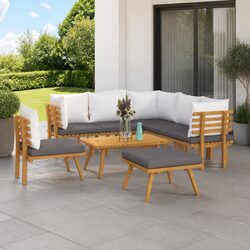 8-Piece Acacia Lounge Set for Outdoor Relaxation