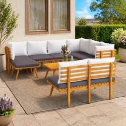 Practical 9 Piece Lounge Set for Your Patio or Garden