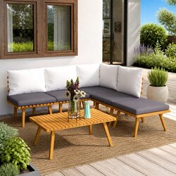 Functional Outdoor Lounge Set 6 Piece with Cushions