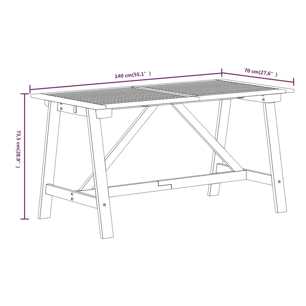 Garden Dining Set Solid Acacia Wood 5 Piece Outdoor Furniture Brown Patio Chairs Table