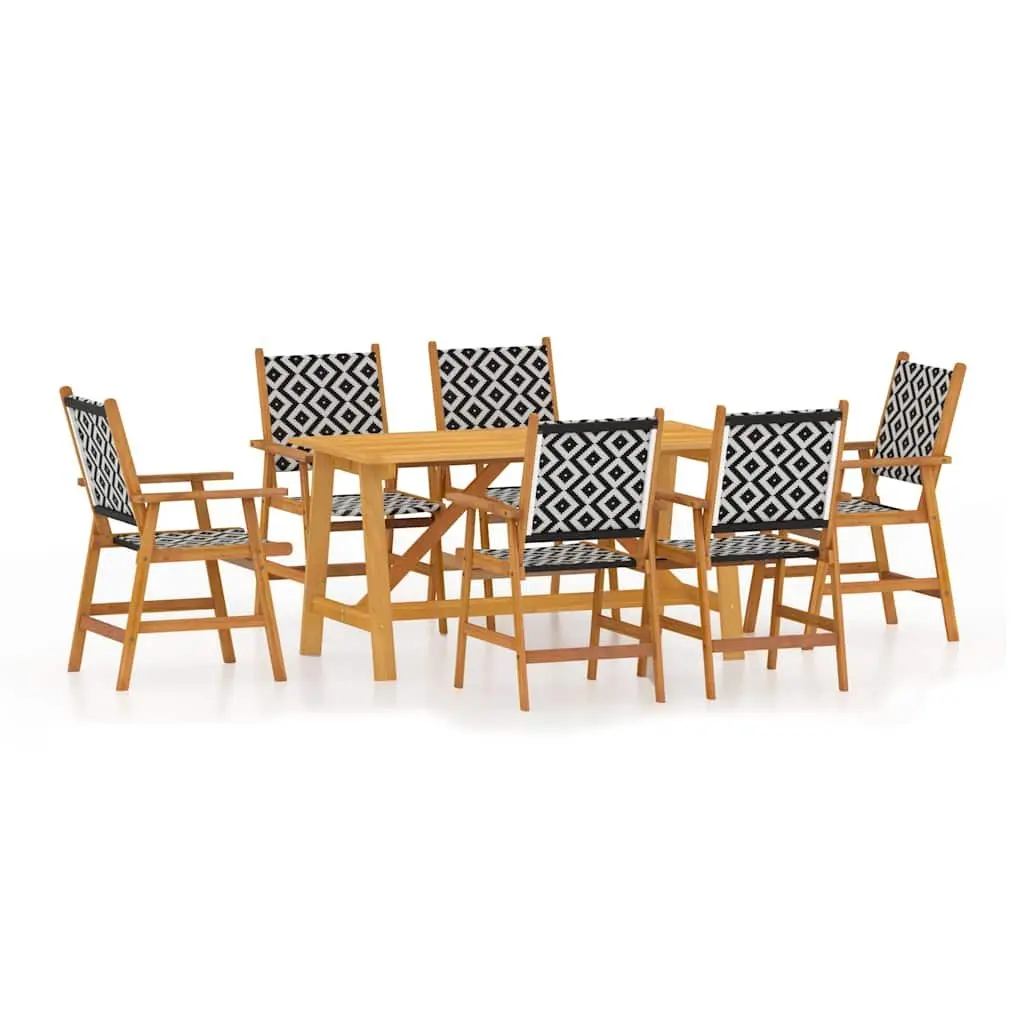 Garden Dining Set 7 Piece Outdoor Patio Furniture Acacia Wood Chairs Table