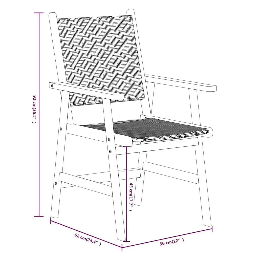 Garden Dining Set 7 Piece Outdoor Patio Furniture Acacia Wood Chairs Table