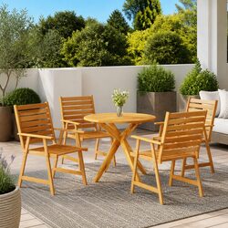 Functional 5 Piece Dining Set for Outdoor Enjoyment