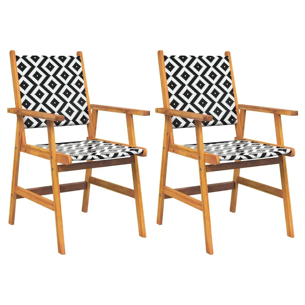 Outdoor Dining Set 3 Piece Acacia Wood Patio Furniture Brown Table and Lattice Chairs
