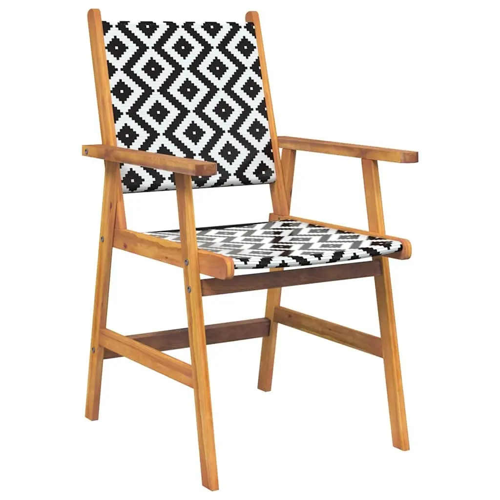 Outdoor Dining Set 3 Piece Acacia Wood Patio Furniture Brown Table and Lattice Chairs
