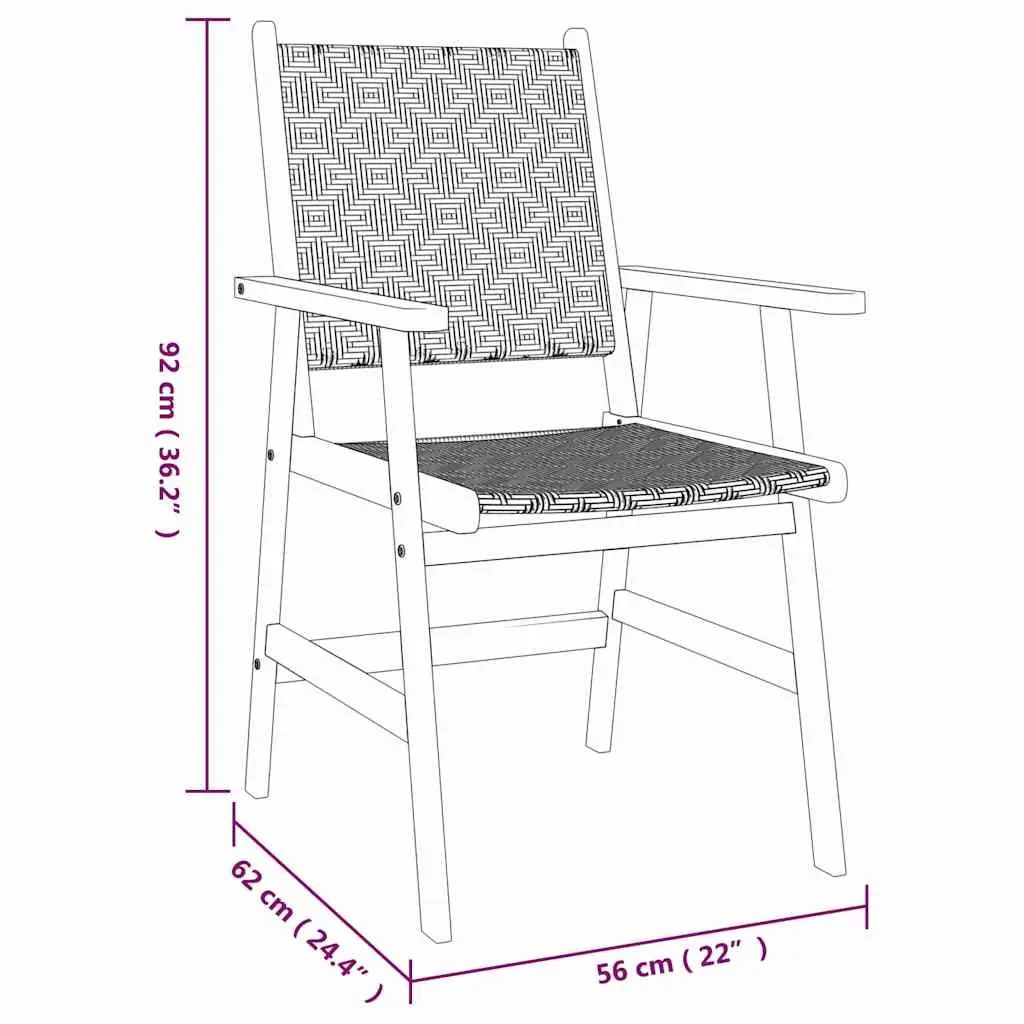 Garden Dining Set 5 Piece Outdoor Furniture Patio Table Chairs Brown Wood