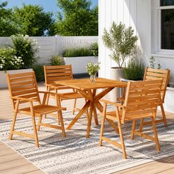 Practical 5 Piece Dining Set for Outdoor Living