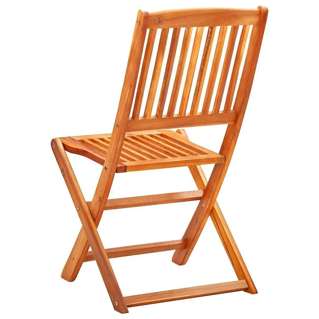 Outdoor Folding Dining Chairs Eucalyptus Wood 6 Piece Set Brown