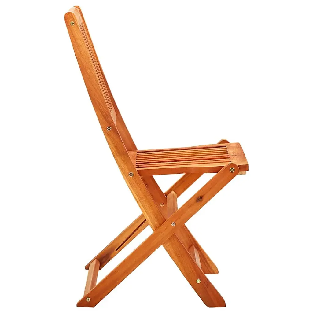 Outdoor Folding Dining Chairs Eucalyptus Wood 6 Piece Set Brown