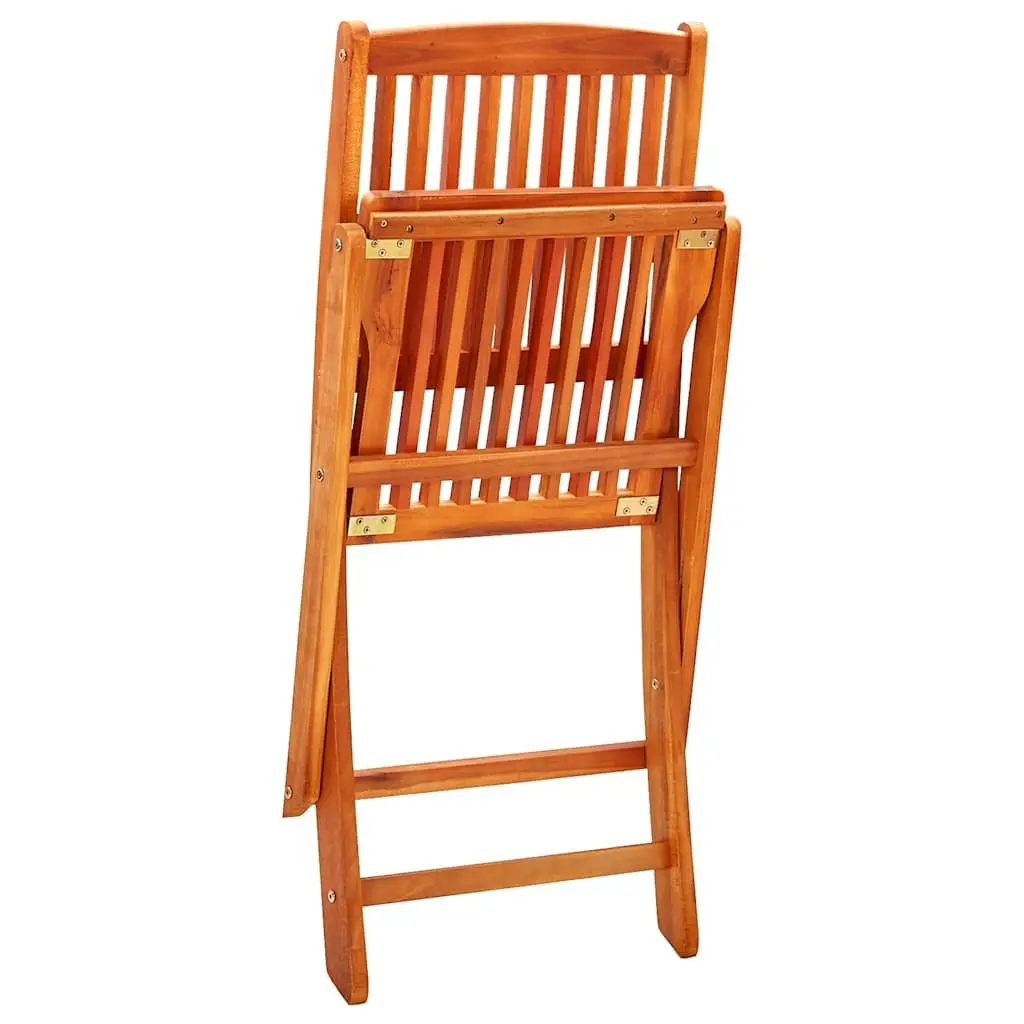 Outdoor Folding Dining Chairs Eucalyptus Wood 6 Piece Set Brown
