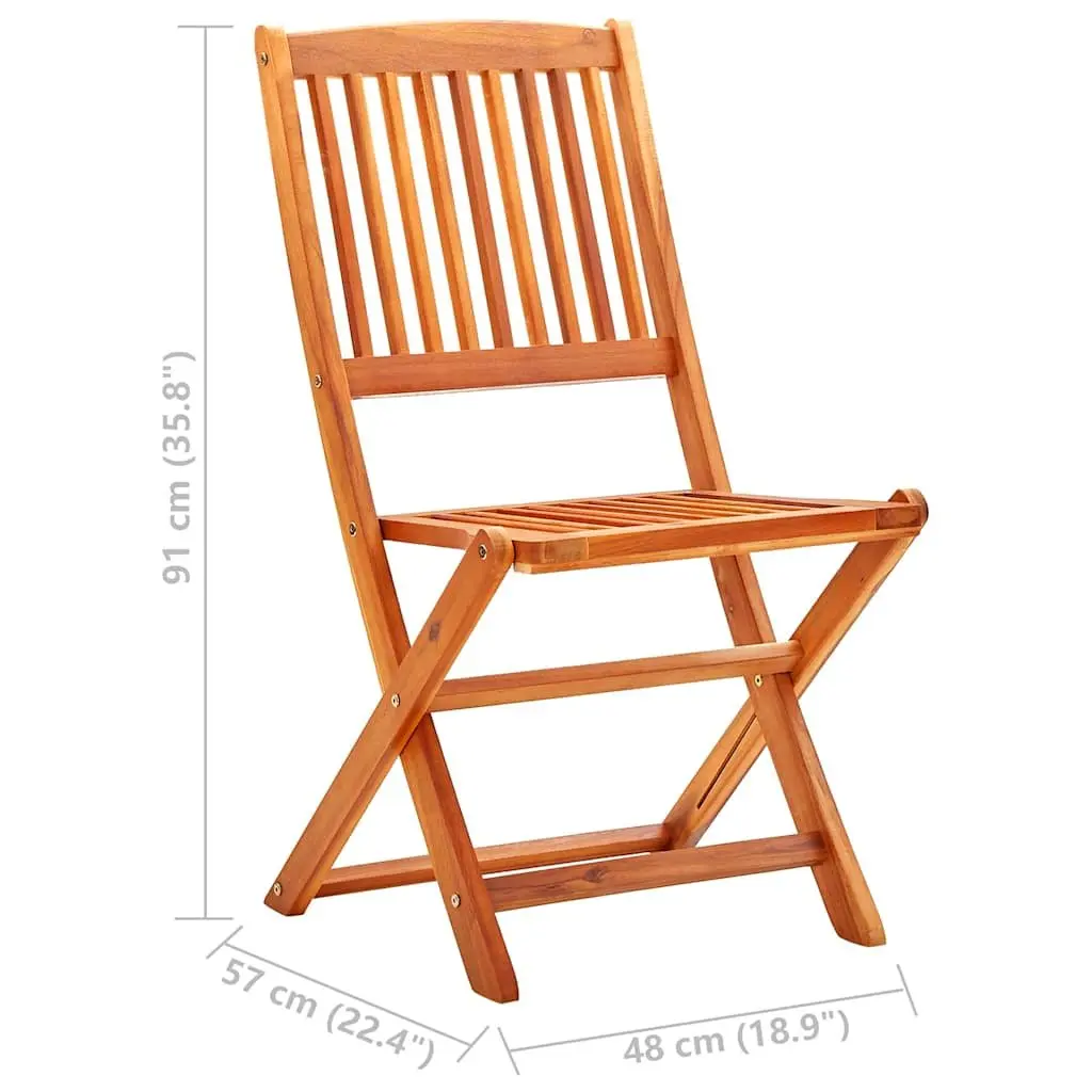 Outdoor Folding Dining Chairs Eucalyptus Wood 6 Piece Set Brown