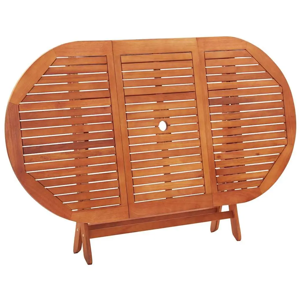 7 Piece Folding Outdoor Dining Set Eucalyptus Wood Brown Garden Patio Table Chairs