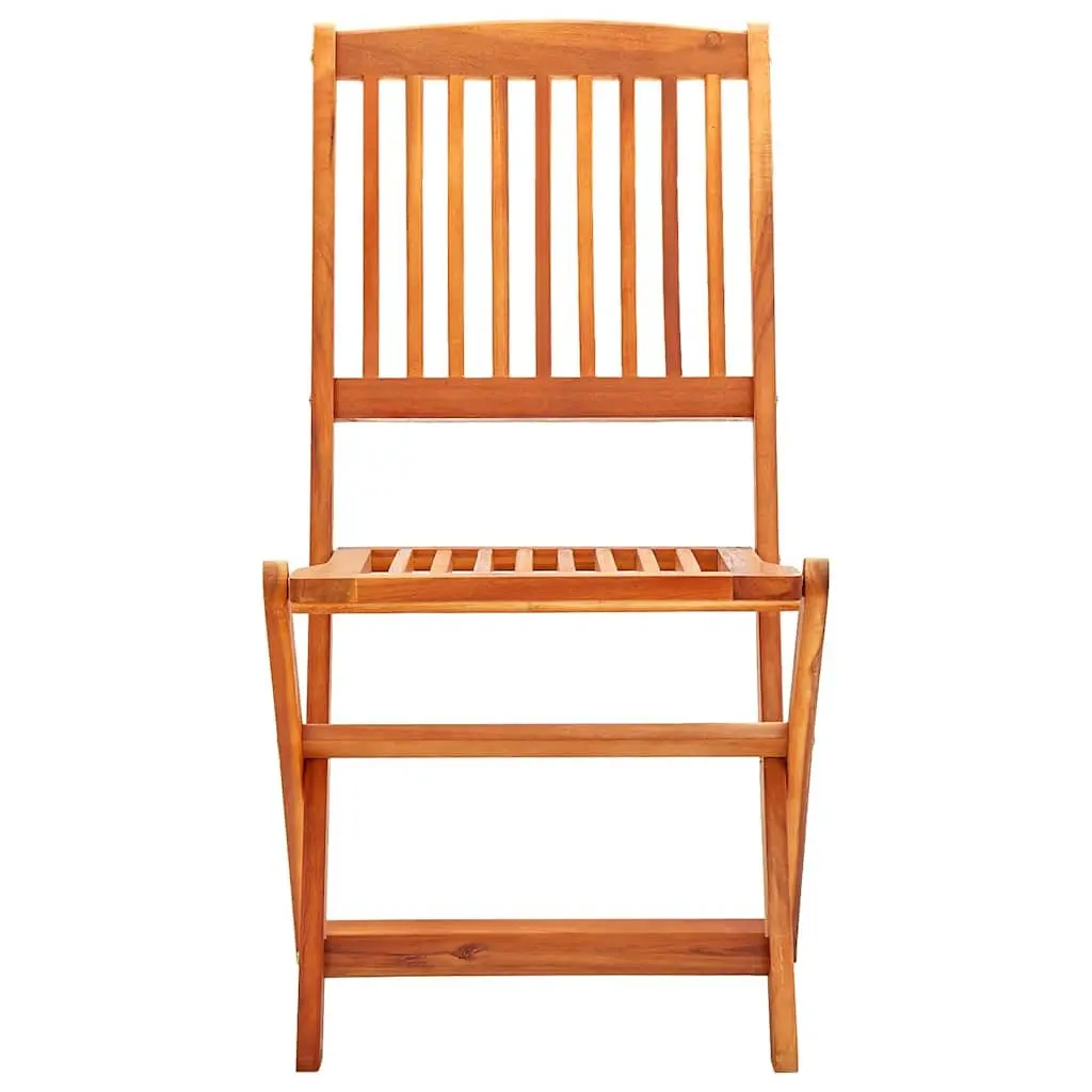 7 Piece Folding Outdoor Dining Set Eucalyptus Wood Brown Garden Patio Table Chairs