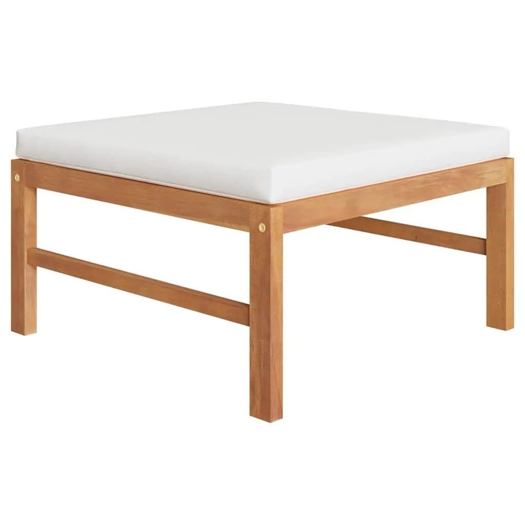 6 Piece Garden Lounge Set Outdoor Patio Furniture Teak Wood with Cream Cushions