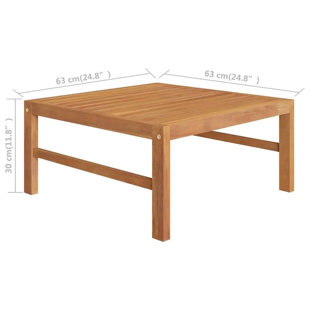 5 Piece Garden Lounge Set Teak Wood Outdoor Furniture with Cream Cushions