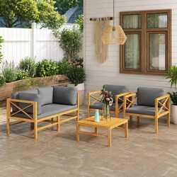Perfect for Relaxation: 5 Piece Teak Lounge Set