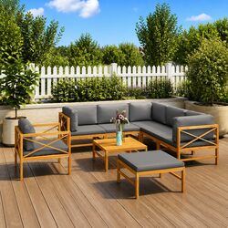 Versatile 8 Piece Garden Lounge Set for Your Patio