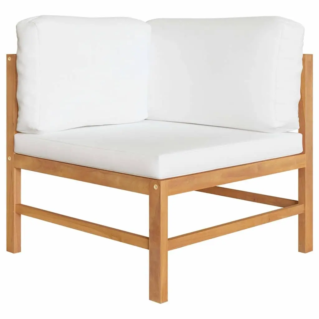Garden Lounge Set 12 Piece Outdoor Furniture Teak Wood Cream Cushions Patio
