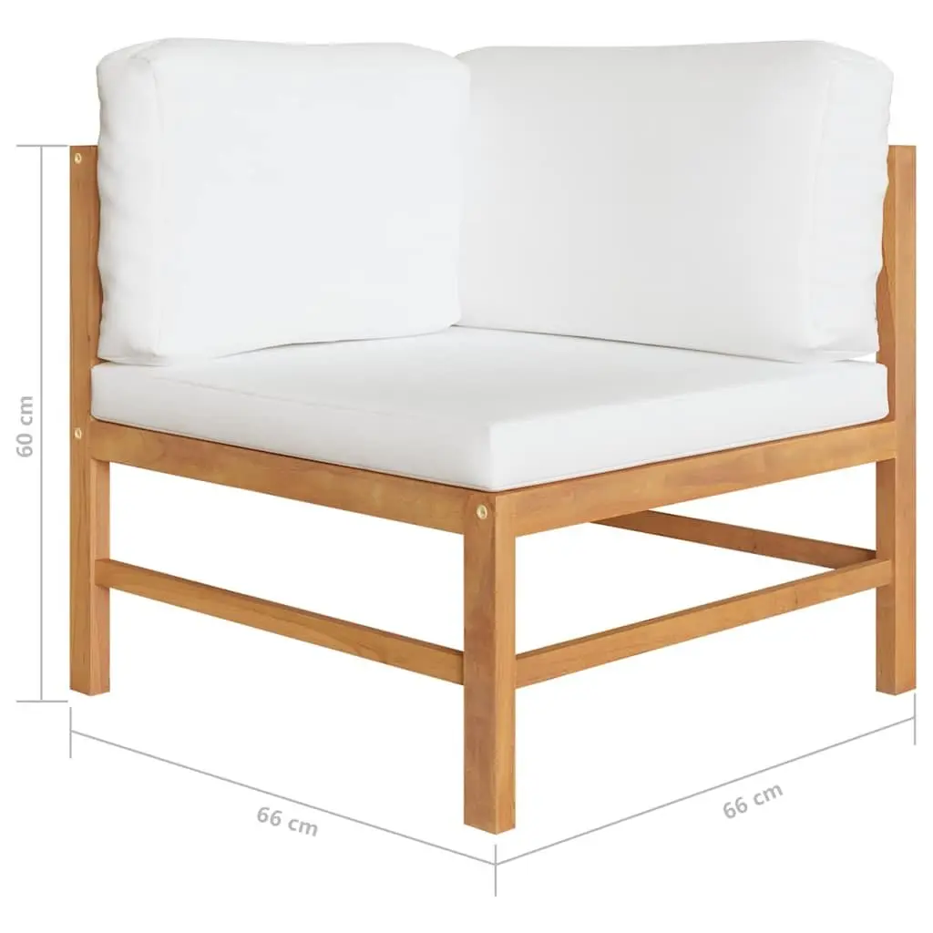 Garden Lounge Set 12 Piece Outdoor Furniture Teak Wood Cream Cushions Patio