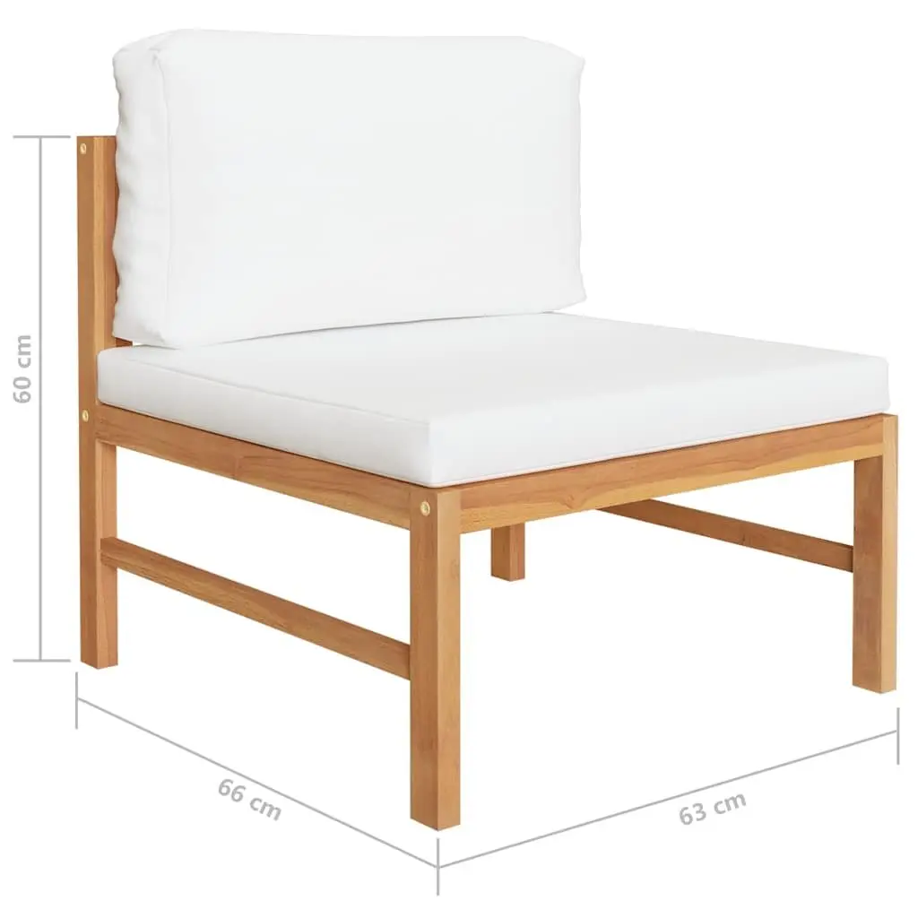 Garden Lounge Set 12 Piece Outdoor Furniture Teak Wood Cream Cushions Patio