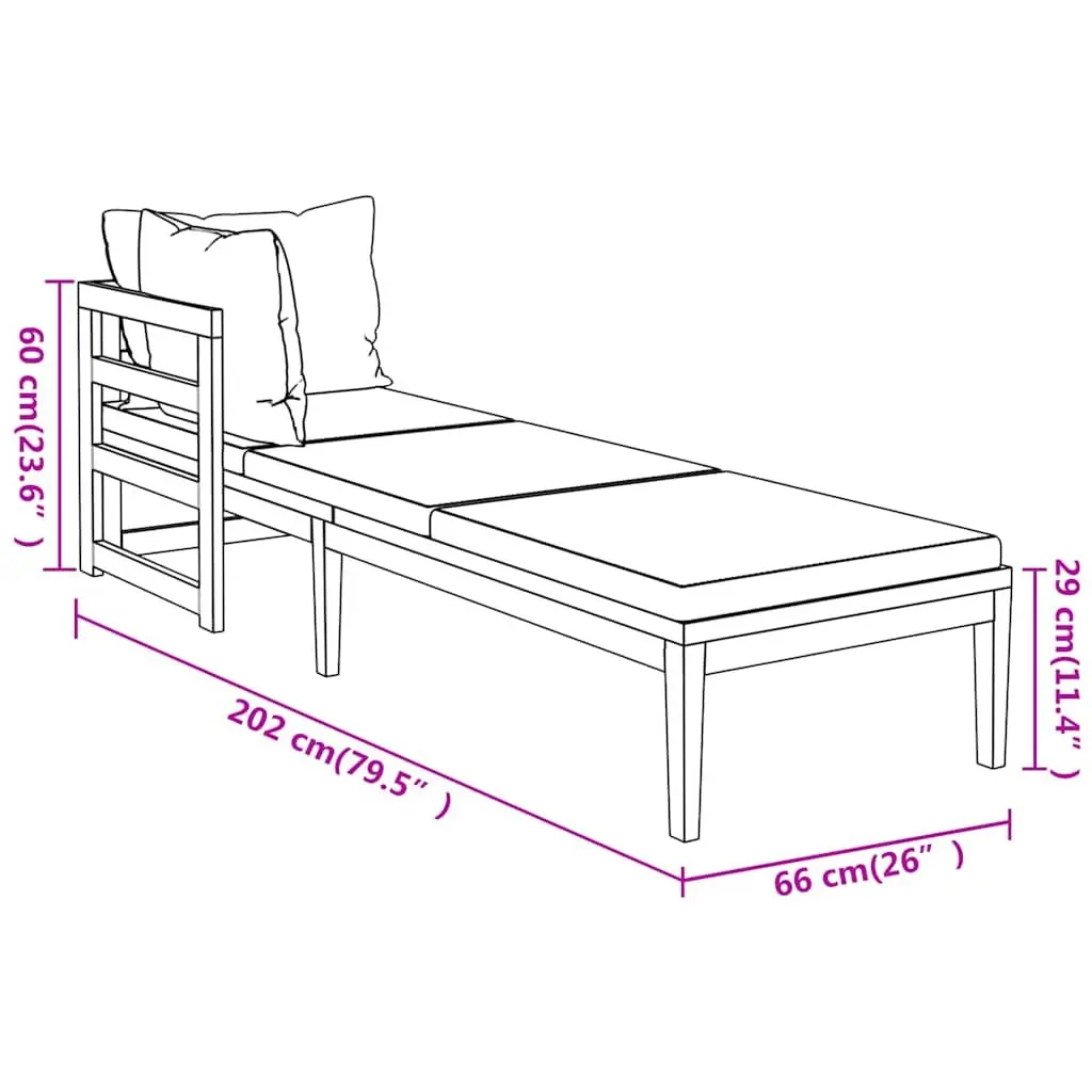 Garden Lounge Set 3 Piece Outdoor Patio Furniture Acacia Wood Cream Cushions