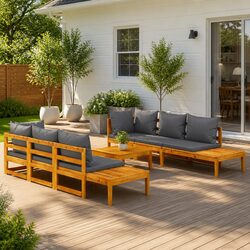 5 Piece Modular Lounge Set for Practical Outdoor Use