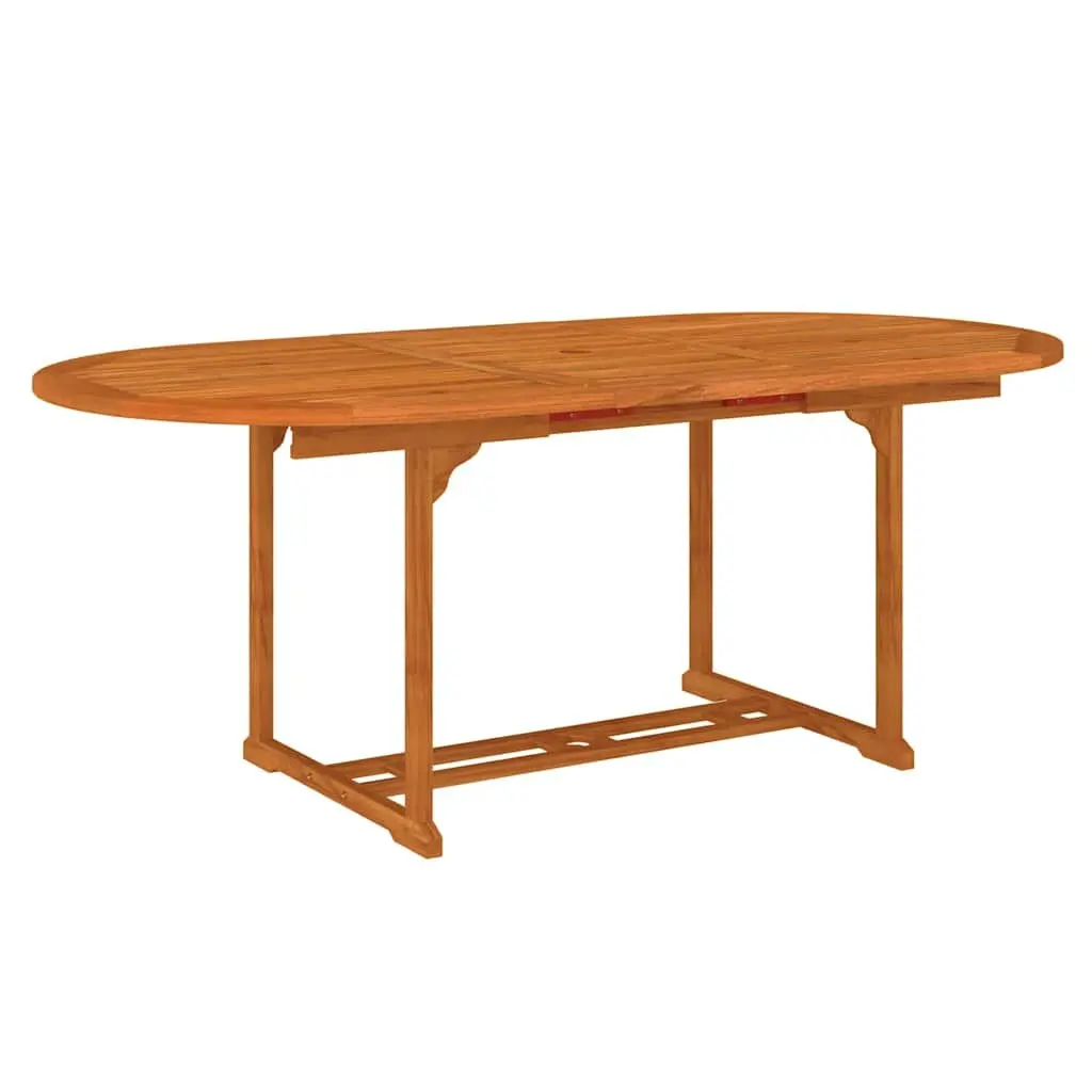 5 Piece Outdoor Dining Set Eucalyptus Wood Extendable Table Reclining Armchairs Brown
