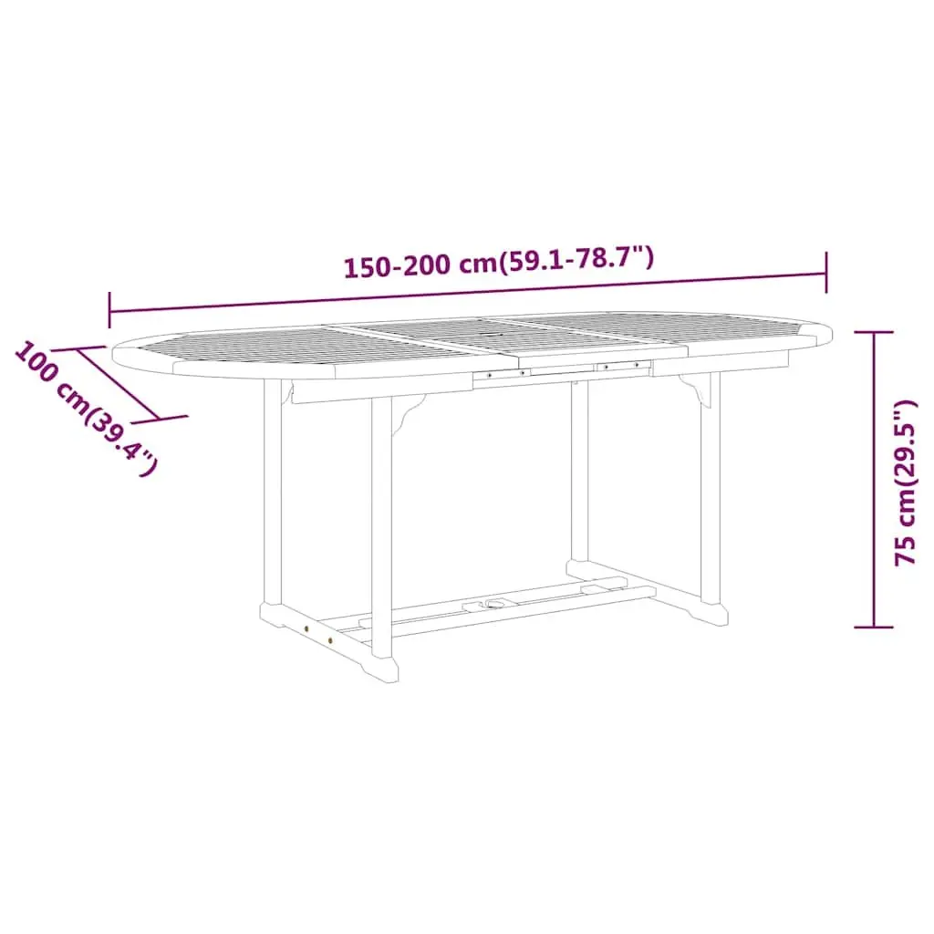 Garden Dining Set 7 Piece Outdoor Patio Extendable Table Reclining Folding