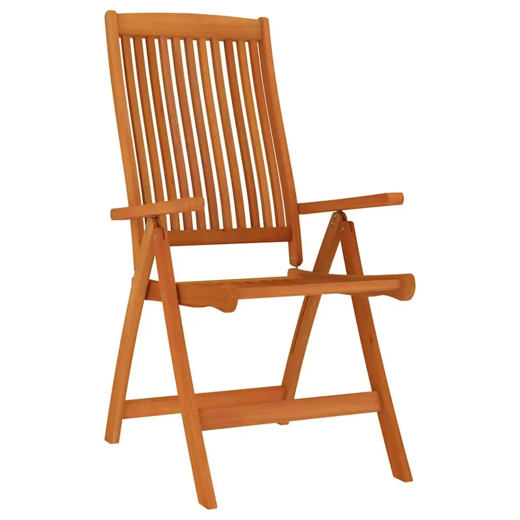 Garden Dining Set Solid Eucalyptus Wood 7 Piece Extendable Table Reclining Chairs Brown