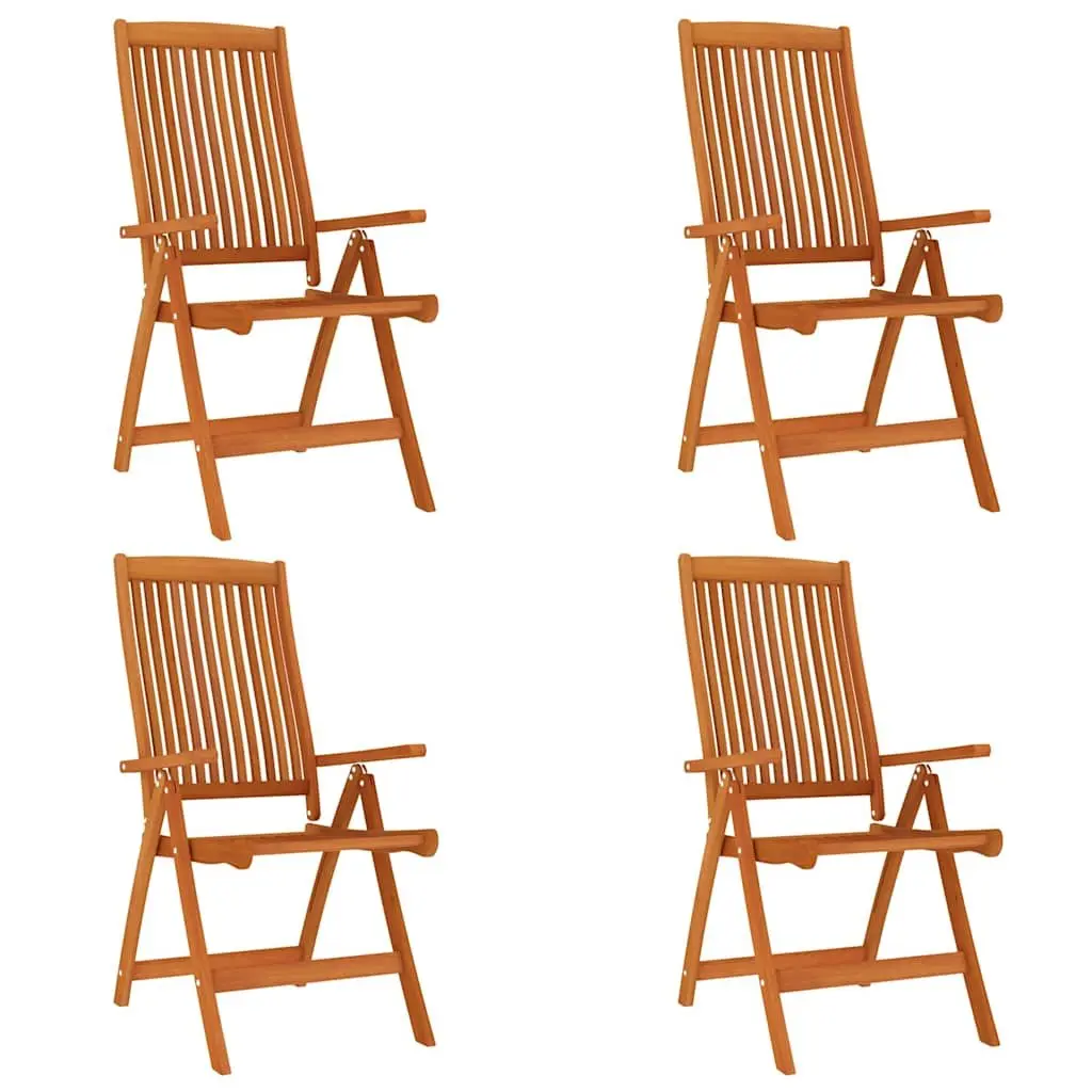 5 Piece Garden Dining Set Solid Eucalyptus Wood Brown Outdoor Furniture