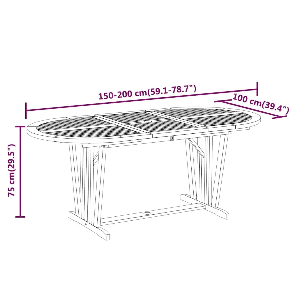 Garden Dining Set 7 Piece Outdoor Patio Furniture Extendable Table Reclining