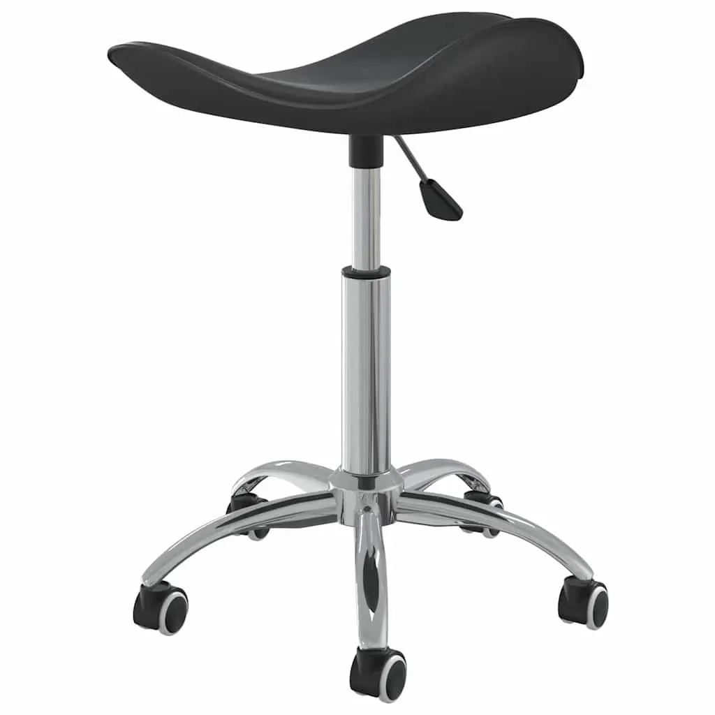 Office Chair Faux Leather Adjustable Height Black 360 Degree Swivel