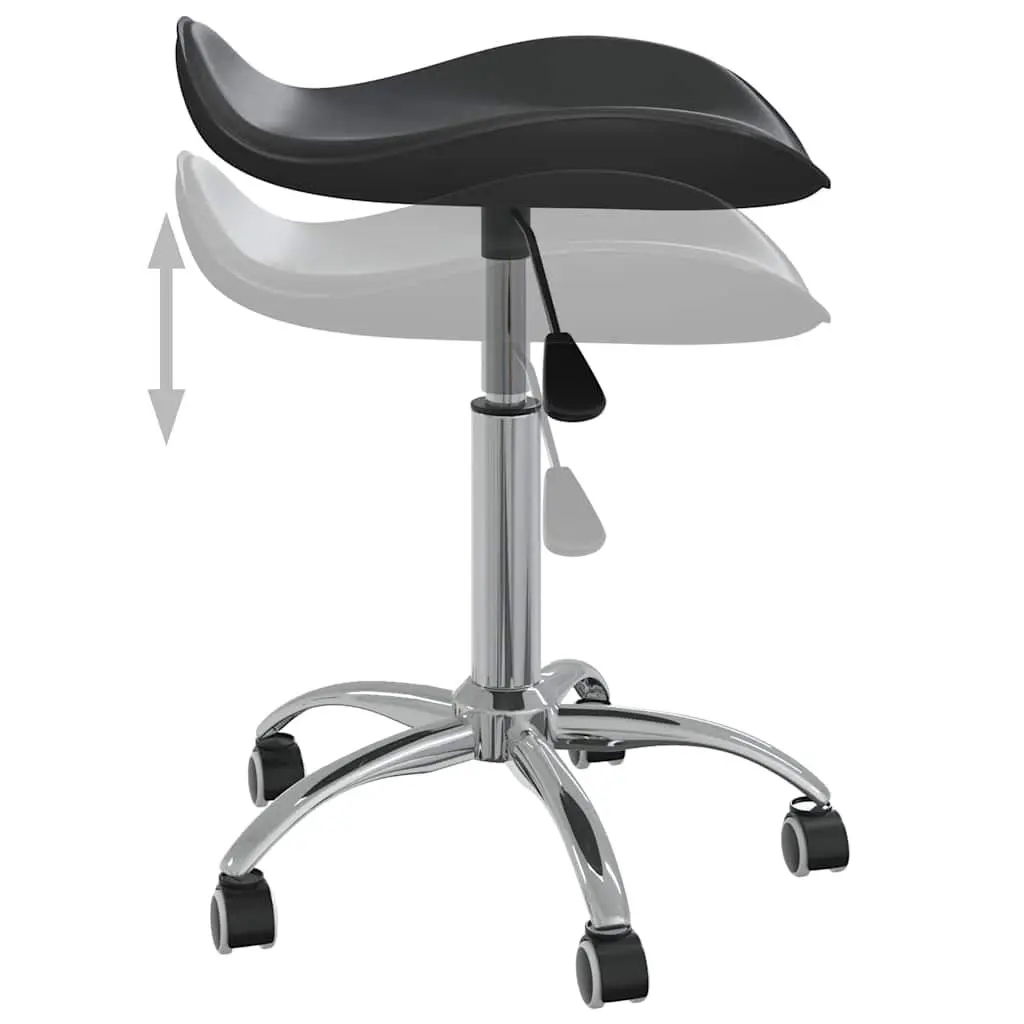 Office Chair Faux Leather Adjustable Height Black 360 Degree Swivel